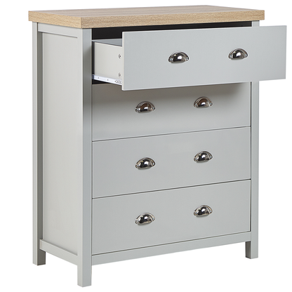 Scandinavian Grey Chest of Drawers with Soft Closing Mechanism