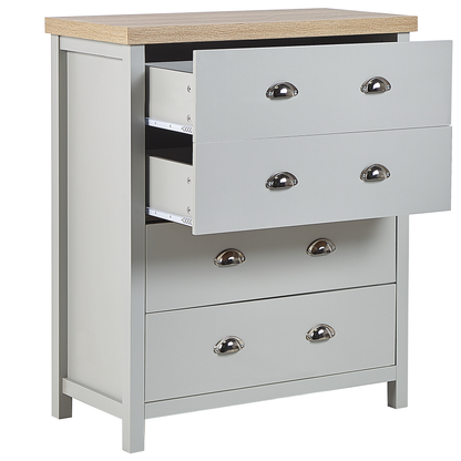 Scandinavian Grey Chest of Drawers with Soft Closing Mechanism