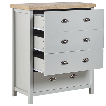 Scandinavian Grey Chest of Drawers with Soft Closing Mechanism