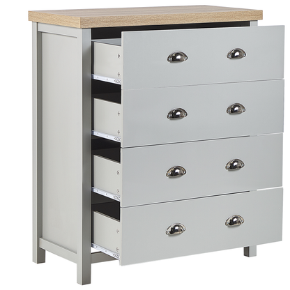 Scandinavian Grey Chest of Drawers with Soft Closing Mechanism