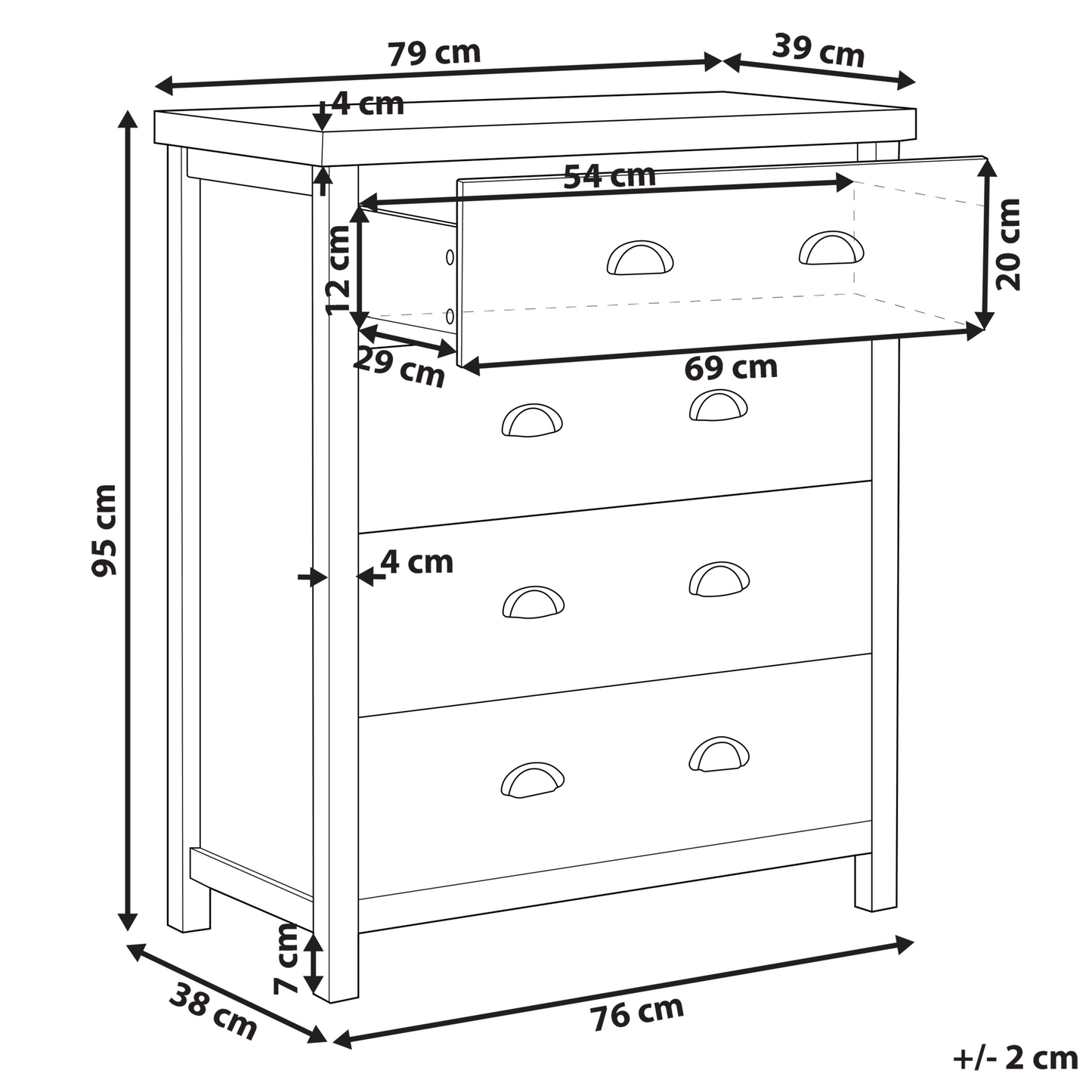 Scandinavian Grey Chest of Drawers with Soft Closing Mechanism