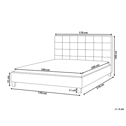 Luxurious Green Fabric EU King Size Waterbed with Padded Headrest