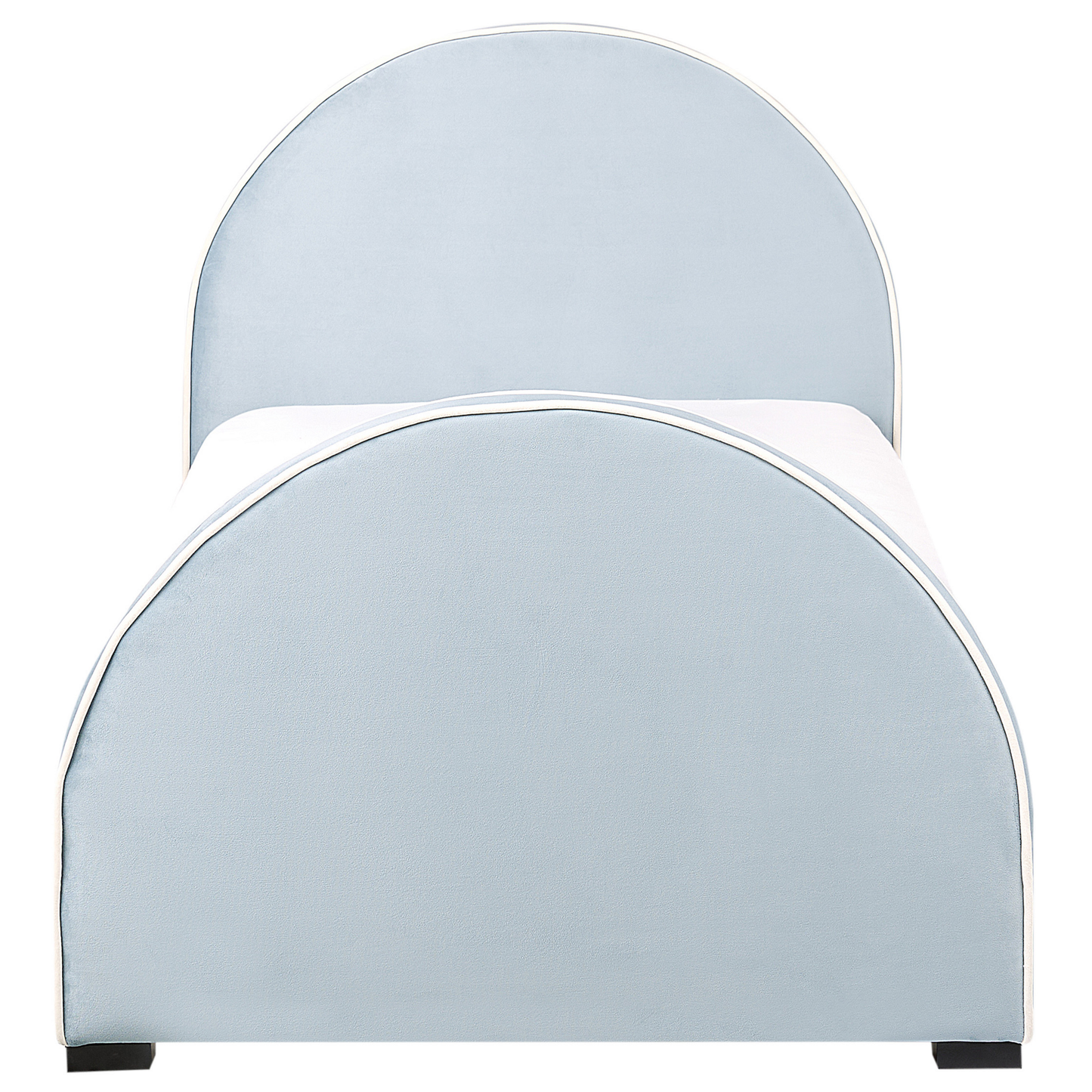 Light Blue Velvet Kids Bed with Upholstered Headrest 3ft