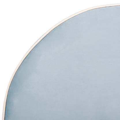 Light Blue Velvet Kids Bed with Upholstered Headrest 3ft