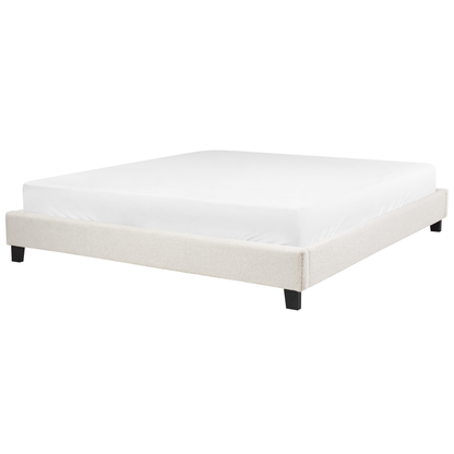 Luxurious Cream Boucle Super King Bed Frame - No Headboard