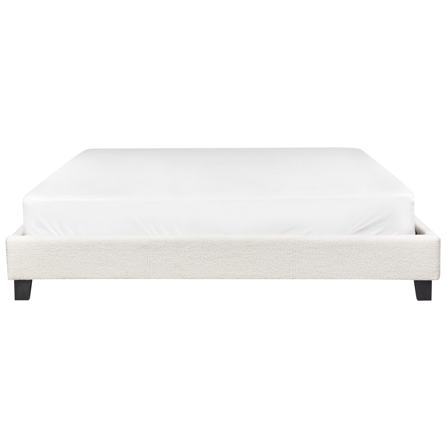 Luxurious Cream Boucle Super King Bed Frame - No Headboard