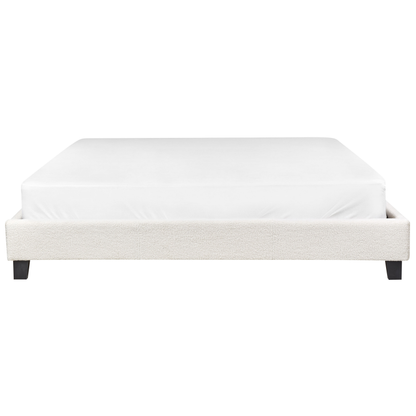 Luxurious Cream Boucle Super King Bed Frame - No Headboard