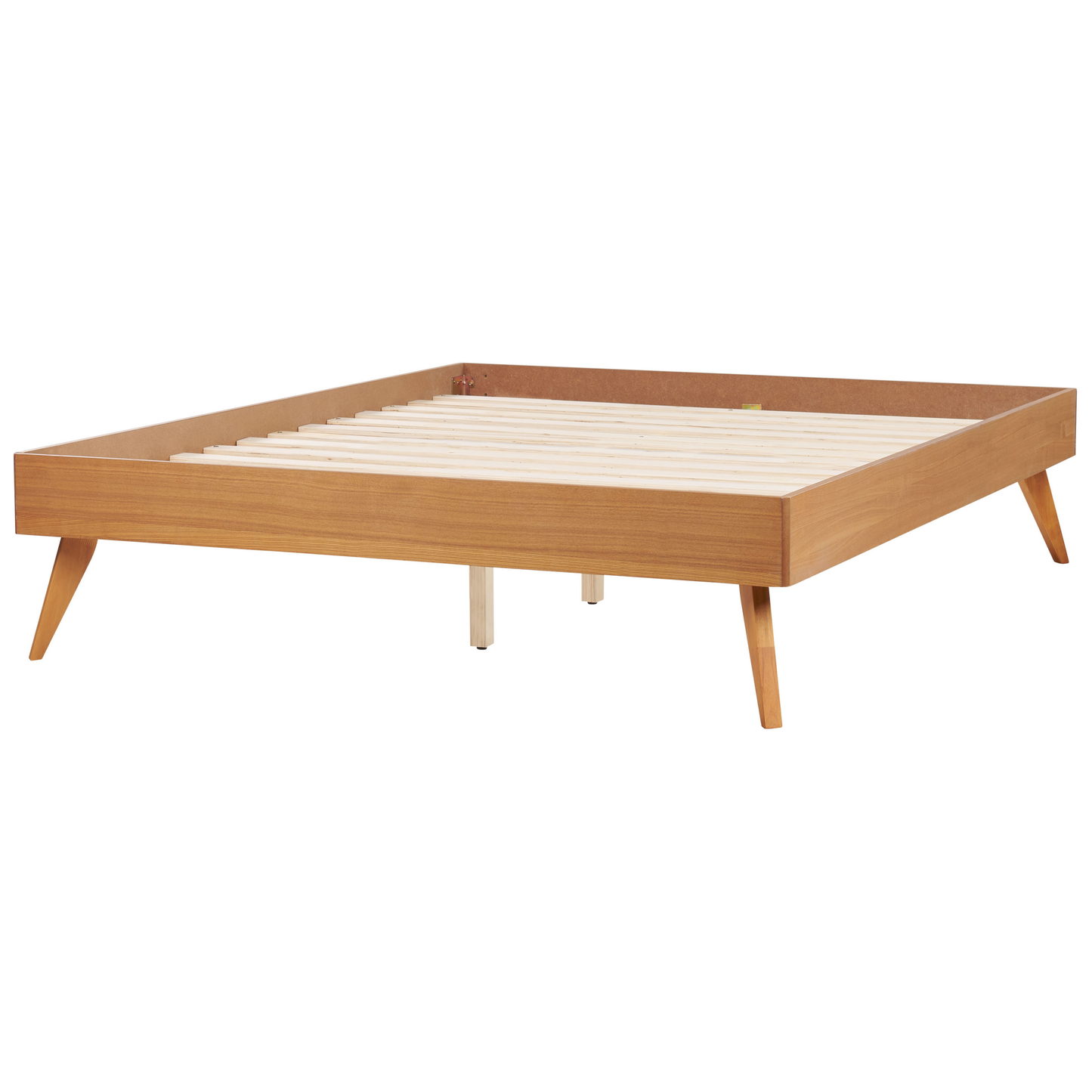 Scandinavian Minimalist Double Bed Frame in Light Wood MDF