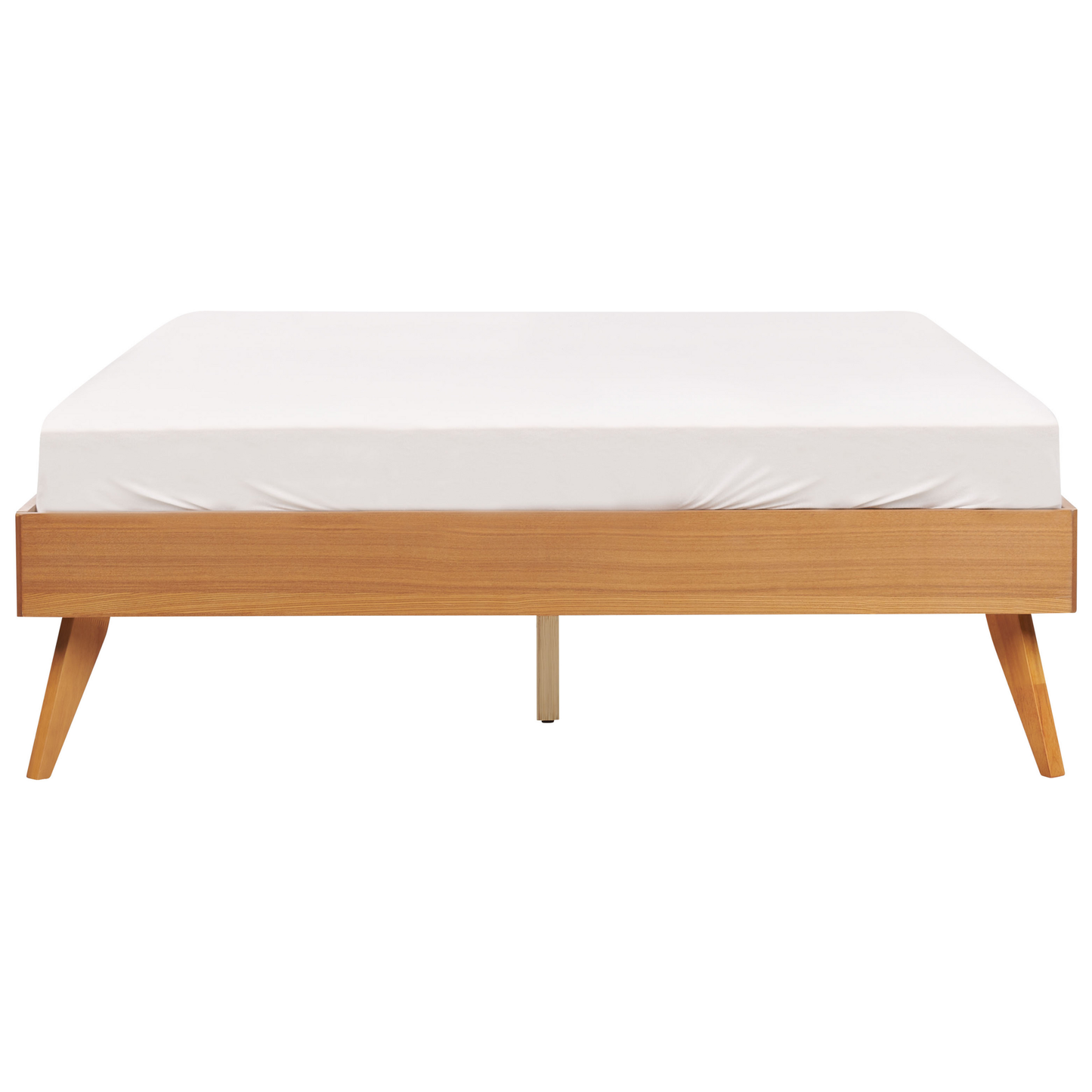 Scandinavian Minimalist Double Bed Frame in Light Wood MDF