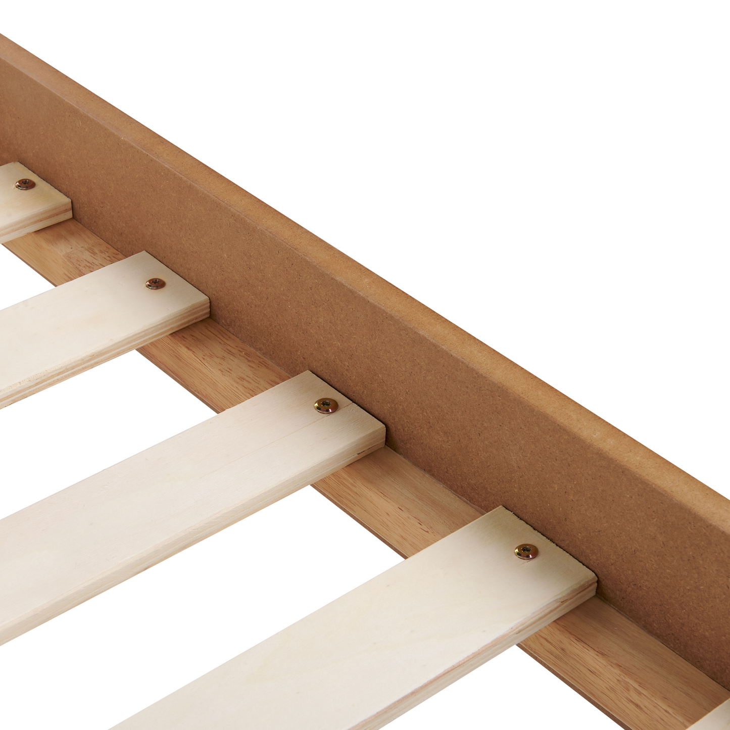 Scandinavian Minimalist Double Bed Frame in Light Wood MDF