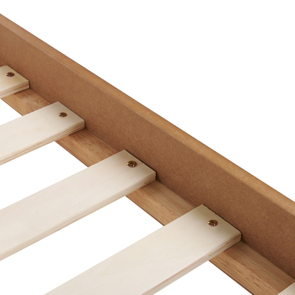 Scandinavian Minimalist Double Bed Frame in Light Wood MDF