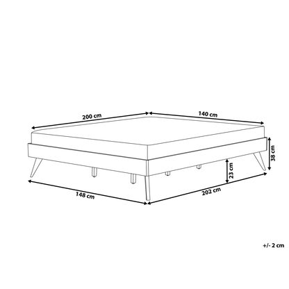 Scandinavian Minimalist Double Bed Frame in Light Wood MDF