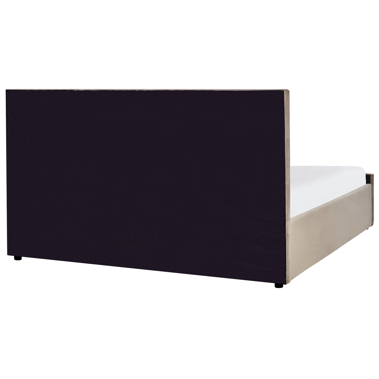 Luxurious Taupe Velvet Super King Bed Frame with Storage