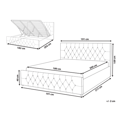 Luxurious Taupe Velvet Super King Bed Frame with Storage