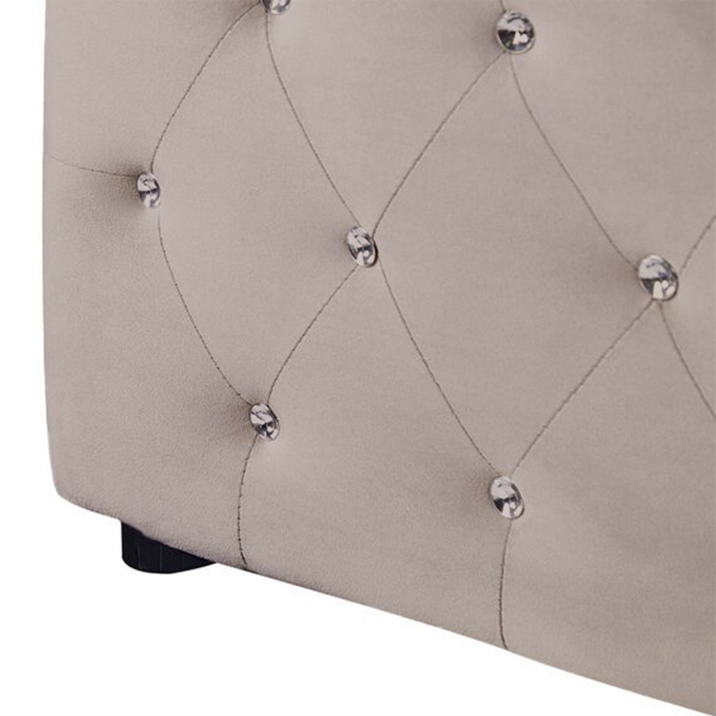 Luxurious Taupe Velvet Super King Bed Frame with Storage