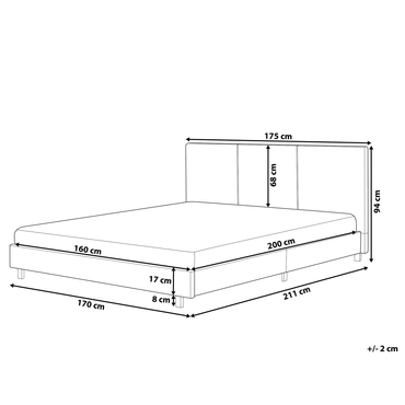 Luxury Grey Fabric King Size Waterbed with Headrest