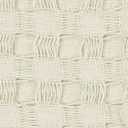 Elegant White Cotton Bedspread with Tassels - 200 x 220 cm