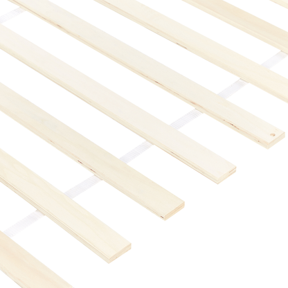 Minimalist Light Pine Super King Bed Frame with Slatted Headboard