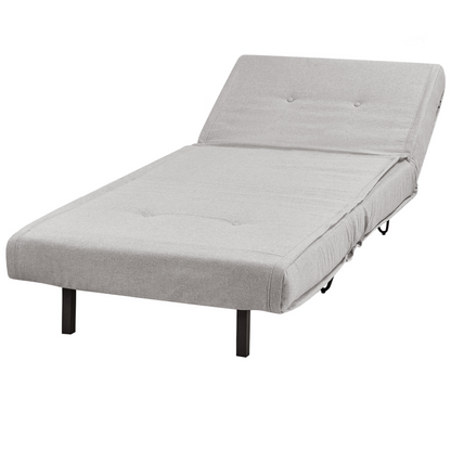 Light Grey Armless Sofa Bed with Cushion & Black Legs