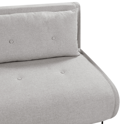 Light Grey Armless Sofa Bed with Cushion & Black Legs