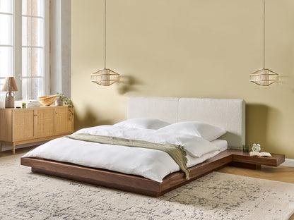 Minimalist Japan Waterbed with Boucle Headboard - EU King Size